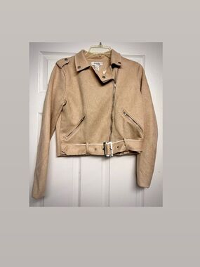 Charlotte Russe Tan Suede Moto Jacket